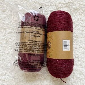 Lion Brand Re-Spun 100% Recycled Polyester Yarn. Wine. Approx. 1316 Yards